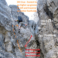 DH climber traverse right from groove 2020 Marked1