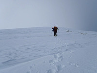 Heading up Baker ridge from col