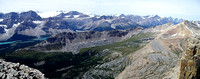 Panorama of summer trail to Helen Lake/Dolomite pass/Cirque Peak.