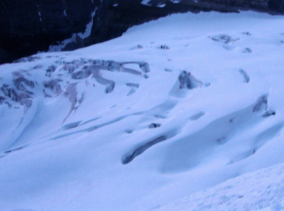Some crazy(or very good) Chilean soloist comes up through the crevasses- lightened photo