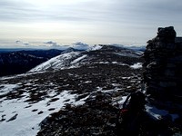 Looking S at main summit and coffin on left.
