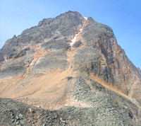 Lower ridge from col - went up right of gully and crossed over just below snow triangle